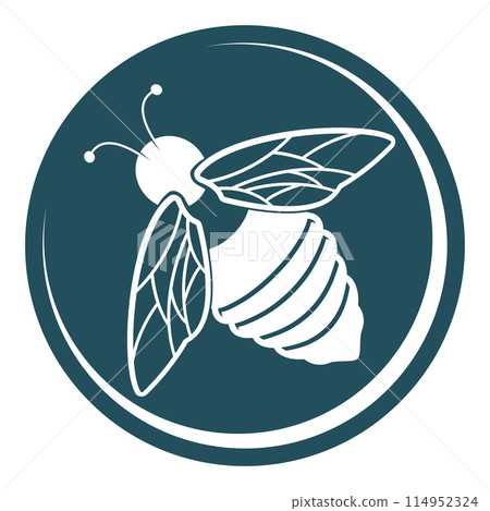 bee logo illustrations design icon 114952324