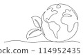 Earth One line drawing on white background 114952435