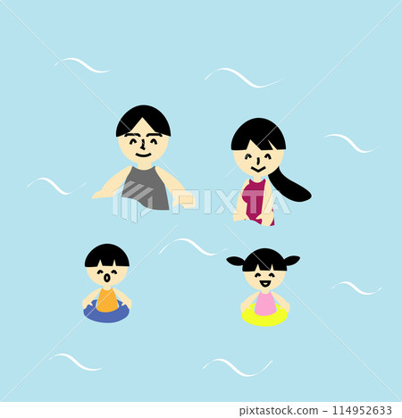 Family swimming Family swimming 114952633