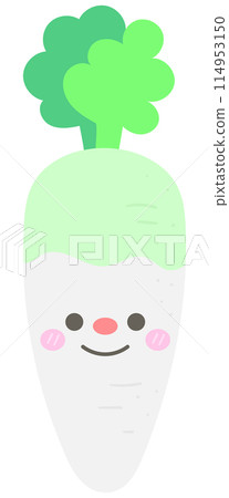 Kid hand drawn cute healthy food vegetables white radish Kid hand drawn cute healthy food vegetables white radish 114953150