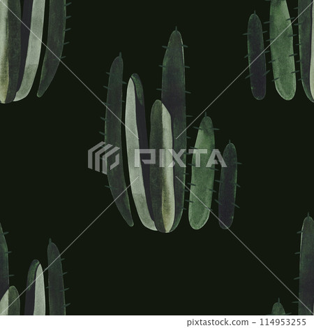 Cacti. Seamless watercolor pattern for wrapping paper, wallpaper and textiles. 114953255