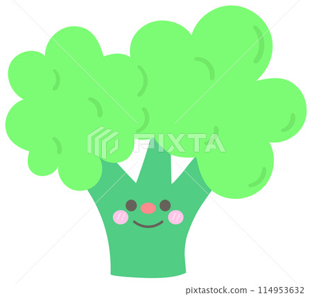 Kid hand drawn cute healthy food vegetables broccoli 114953632