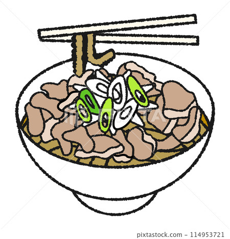 肉蕎麥麵的手繪風格圖示插圖 114953721