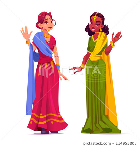 Young woman in traditional Indian saree 114953805