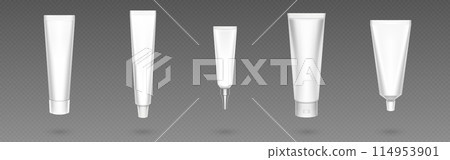 White cosmetic tube mockup. Cream package vector 114953901