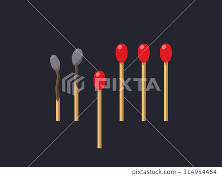A matchstick being pulled downwards. Isolated Vector Illustration 114954464