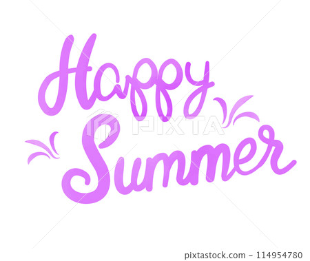 Happy Summer watercolor lettering. Summer Time logo Templates. Isolated Typographic Design Label. Summer Holidays lettering for invitation, greeting card, prints and posters. Vector illustration Happy Summer watercolor lettering. Summer Time logo Templates. Isolated Typographic Design Label. Summer Holidays lettering for invitation, greeting card, prints and posters. Vector illustration 114954780