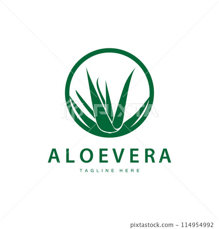 aloe vera logo cosmetic design simple green plant health symbol vector illustration aloe vera logo cosmetic design simple green plant health symbol vector illustration 114954992