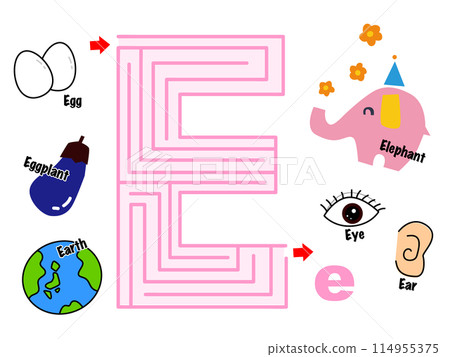 Alphabet Maze: Letter E Alphabet Maze: Letter E 114955375