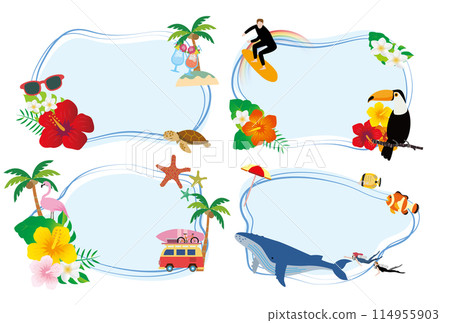 Tropical vacation travel frame 114955903