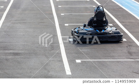 Go kart racing track, Kart racers drive on the open track, Go Kart Race Track. 114955909