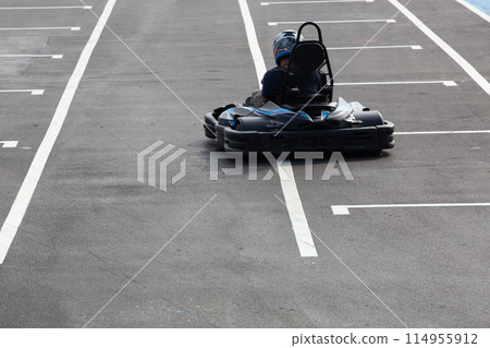 Go kart racing track, Kart racers drive on the open track, Go Kart Race Track. Go kart racing track, Kart racers drive on the open track, Go Kart Race Track. 114955912