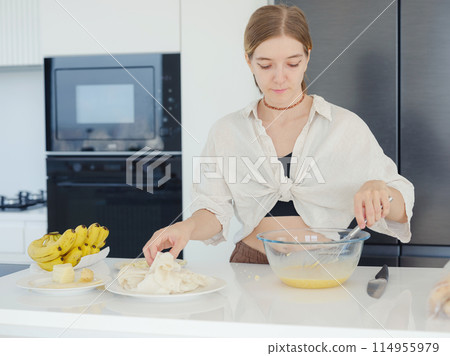 home work in white modern kitchen home work in white modern kitchen 114955979