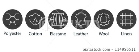 Set of fabric types icon. Vector illustration. 114956511