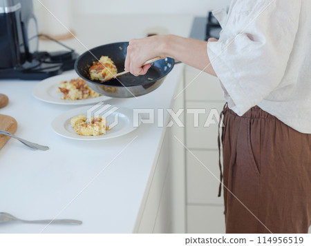 home work in white modern kitchen 114956519