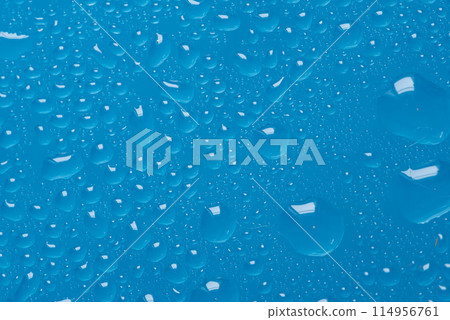 Water droplets attached to the glass Water droplets attached to the glass 114956761