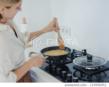 home work in white modern kitchen home work in white modern kitchen 114956952