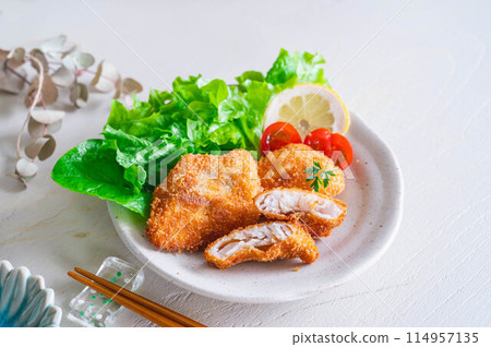 Fried cod 114957135