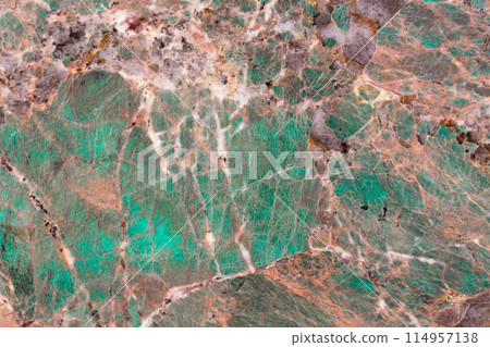 Clear-cut natural Amazonite quartzite background for ideal design. 114957138