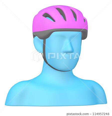 Bicycle accessories illustration material Helmet (1_1_6) Magenta Wearing image Bicycle accessories illustration material Helmet (1_1_6) Magenta Wearing image 114957248