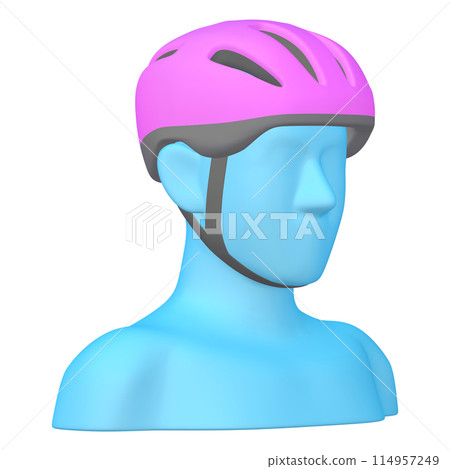 Bicycle accessories illustration material Helmet (1_1_7) Magenta Wearing image Bicycle accessories illustration material Helmet (1_1_7) Magenta Wearing image 114957249