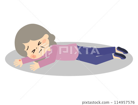 高級女子受傷倒地 114957576