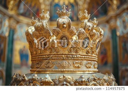 The Crown in the Temple: A Symbol of Greatness and Spiritual Power in a Sacred Space 114957875