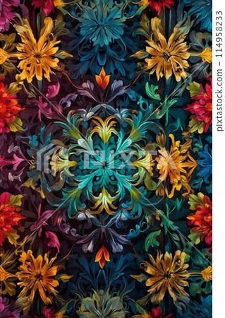 Image of a bright floral pattern 114958233