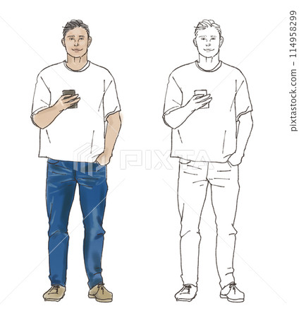 A man with a smartphone A man with a smartphone 114958299