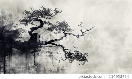 夢幻般的樹木剪影 114958724