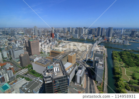 從Caretta汐留眺望築地和海灣地區 從Caretta汐留眺望築地和海灣地區 114958931