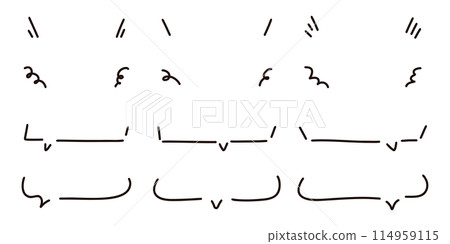 Simple line handwritten speech bubble set 114959115