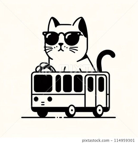 火車上的貓的插圖 114959301