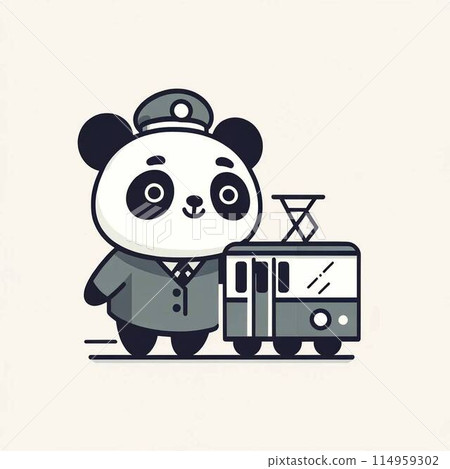 火車和熊貓的插圖 火車和熊貓的插圖 114959302