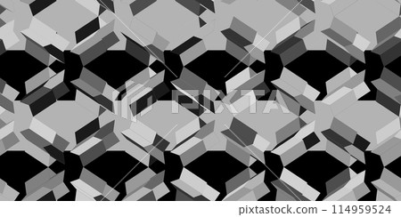 3D Dark Geometric Seamless Pattern. Flat Vector illustration. decorative element for card design, fabric print.  114959524