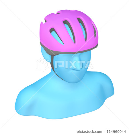 自行車用品插畫素材頭盔(1_3_6)洋紅色配戴影像 114960044
