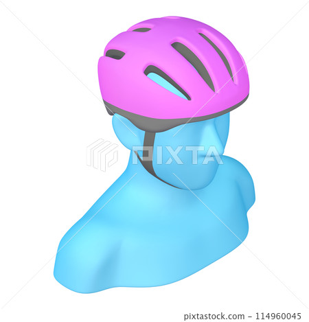 Bicycle accessories illustration material Helmet (1_3_7) Magenta Wearing image Bicycle accessories illustration material Helmet (1_3_7) Magenta Wearing image 114960045