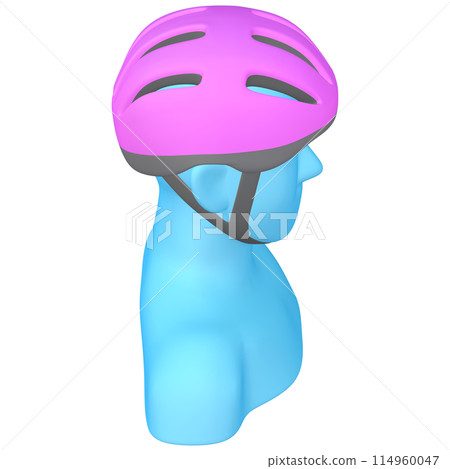 Bicycle accessories illustration material Helmet (1_3_9) Magenta Wearing image Bicycle accessories illustration material Helmet (1_3_9) Magenta Wearing image 114960047