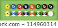 set of billiard balls, billiards, american balls 114960314