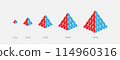 Triangle puzzle 1x1x1 2x2x2 3x3x3 4x4x4 5x5x5 vector icon design  114960316