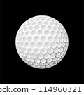 golf ball Realistic vector on black background 114960321
