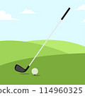 golf ball on green field 114960325