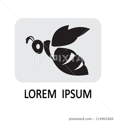 bee logo illustrations design icon 114961888