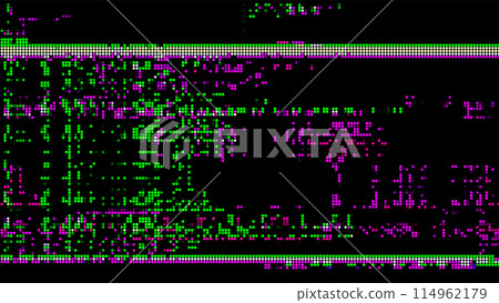 Cyberspace glitch pattern on dark background 114962179