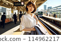 Mornings waiting for the commuter train 114962217