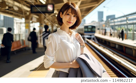 Mornings waiting for the commuter train Mornings waiting for the commuter train 114962217