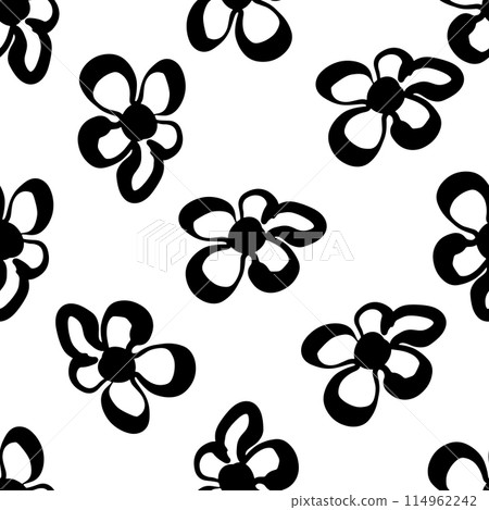 Abstract seamless pattern with cute hand drawn sketch of meadow flowers. Fashion stylish natural background. Good for fabric, print, cover, banner, wrapping, wallpaper. Abstract seamless pattern with cute hand drawn sketch of meadow flowers. Fashion stylish natural background. Good for fabric, print, cover, banner, wrapping, wallpaper. 114962242