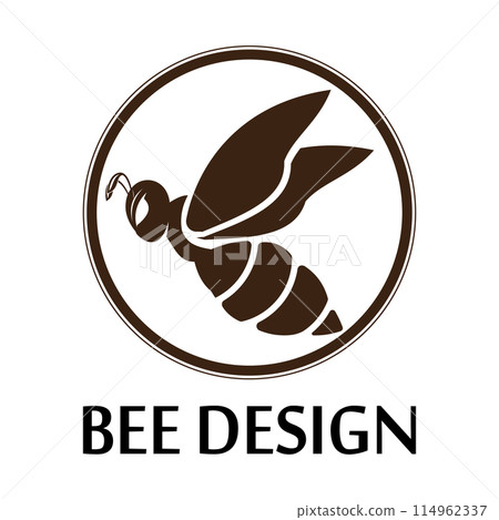 bee logo illustrations design icon 114962337