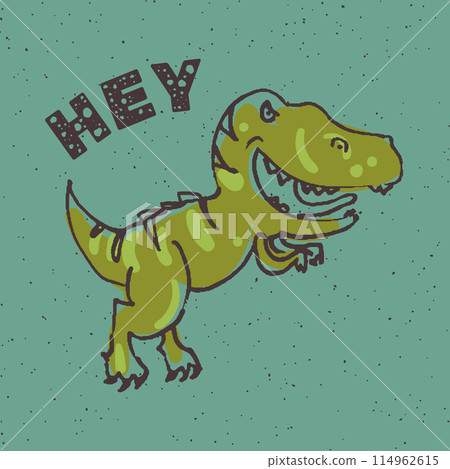 Hand drawing dream big dinosaur illustration vector. Funny cartoon dino. Hand drawn vector doodle design for girls, kids. Hand drawn children's illustration for fashion clothes, shirt, fabric 114962615