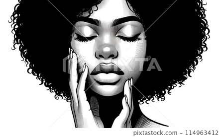 Woman with hands on face 114963412